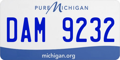 MI license plate DAM9232