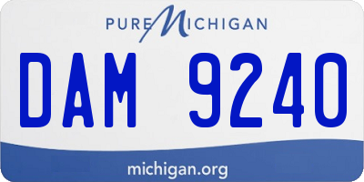 MI license plate DAM9240