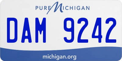 MI license plate DAM9242