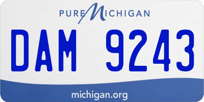 MI license plate DAM9243