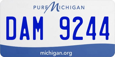MI license plate DAM9244