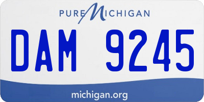 MI license plate DAM9245