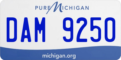 MI license plate DAM9250