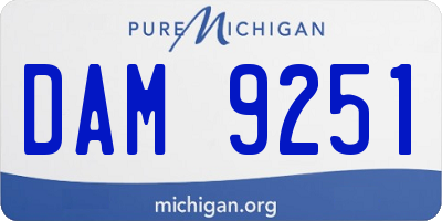 MI license plate DAM9251