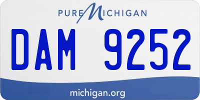 MI license plate DAM9252