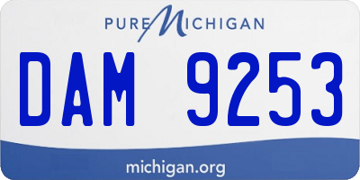 MI license plate DAM9253