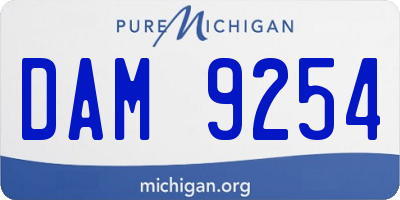 MI license plate DAM9254