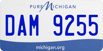 MI license plate DAM9255