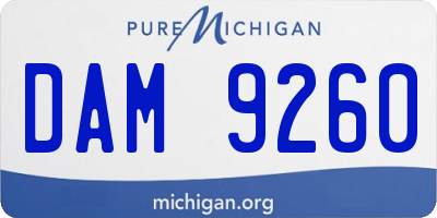 MI license plate DAM9260