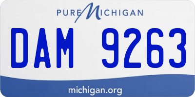 MI license plate DAM9263
