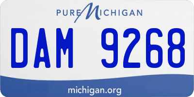 MI license plate DAM9268