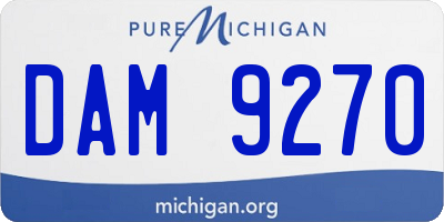 MI license plate DAM9270