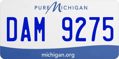 MI license plate DAM9275