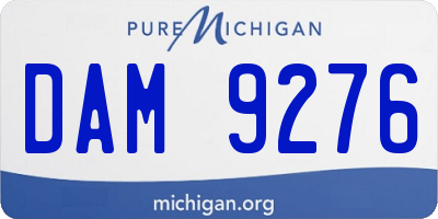 MI license plate DAM9276