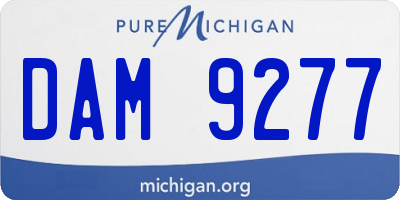 MI license plate DAM9277