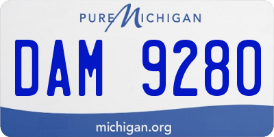 MI license plate DAM9280