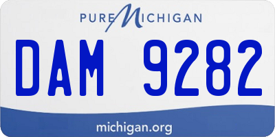 MI license plate DAM9282