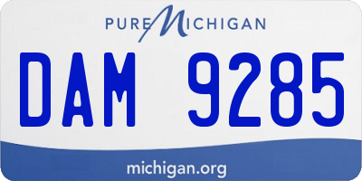MI license plate DAM9285
