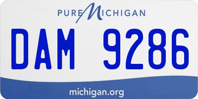 MI license plate DAM9286