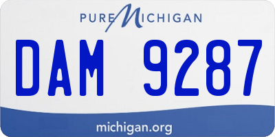 MI license plate DAM9287