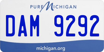 MI license plate DAM9292