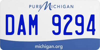 MI license plate DAM9294