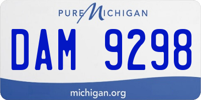 MI license plate DAM9298