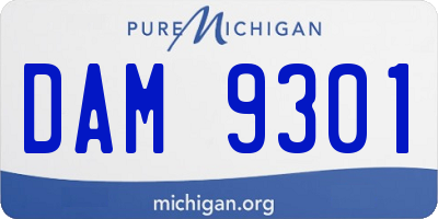 MI license plate DAM9301