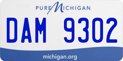 MI license plate DAM9302