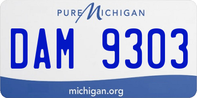 MI license plate DAM9303