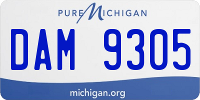 MI license plate DAM9305