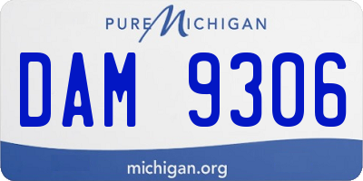 MI license plate DAM9306