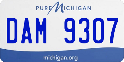MI license plate DAM9307