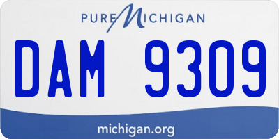 MI license plate DAM9309