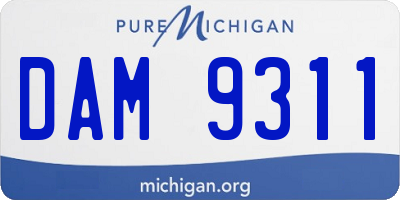 MI license plate DAM9311