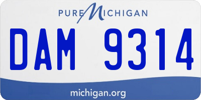 MI license plate DAM9314