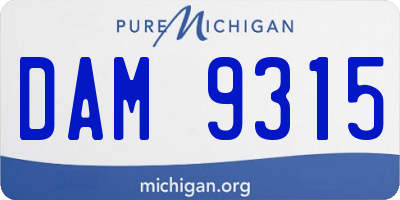 MI license plate DAM9315