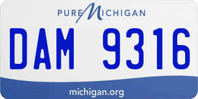 MI license plate DAM9316