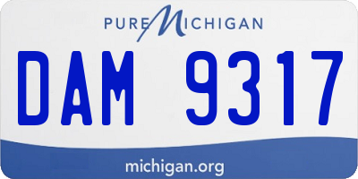 MI license plate DAM9317