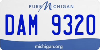 MI license plate DAM9320