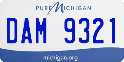 MI license plate DAM9321