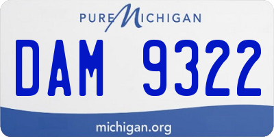 MI license plate DAM9322