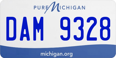 MI license plate DAM9328