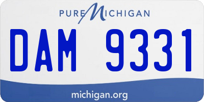 MI license plate DAM9331