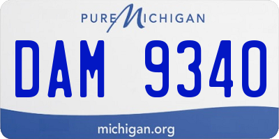 MI license plate DAM9340