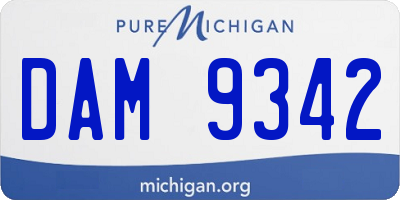 MI license plate DAM9342