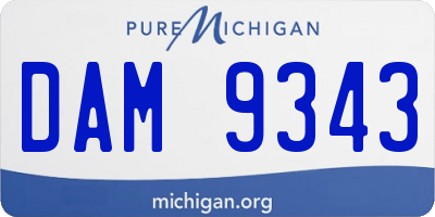 MI license plate DAM9343