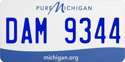 MI license plate DAM9344