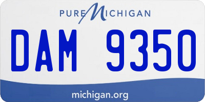 MI license plate DAM9350