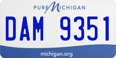 MI license plate DAM9351